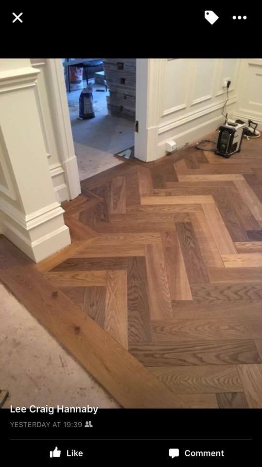 Herringbone oak flooring