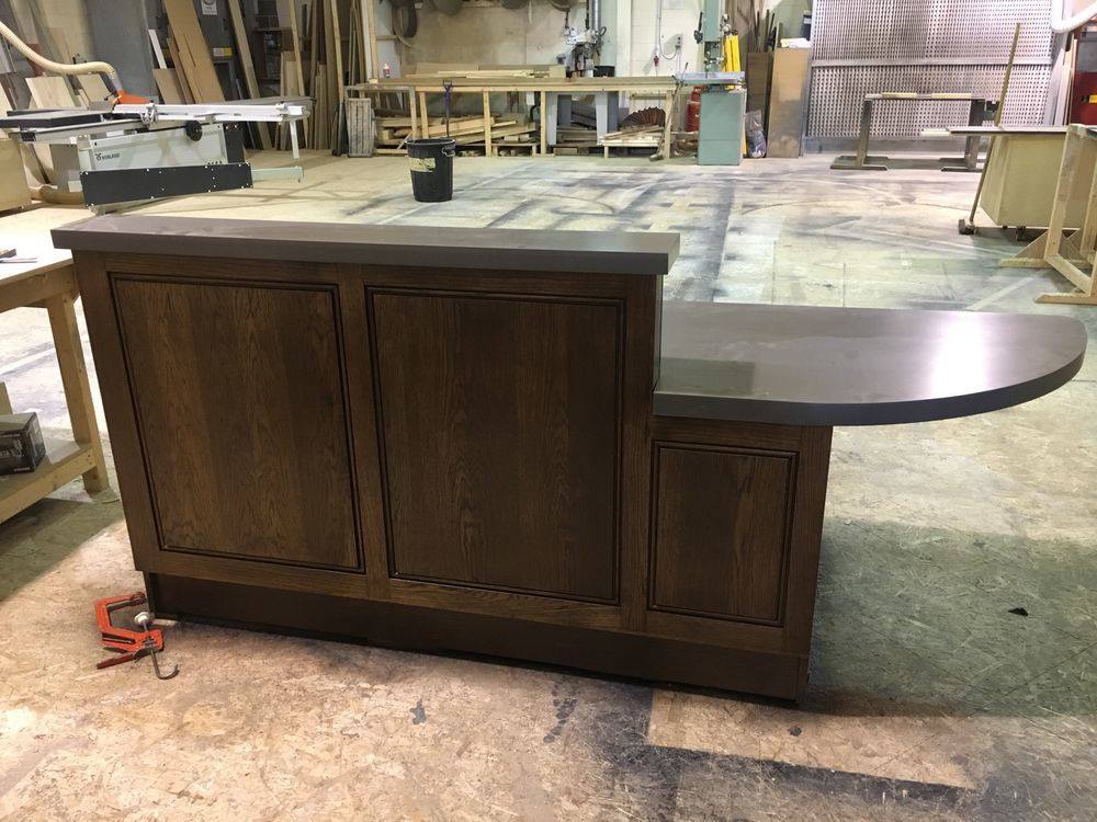 Bespoke oak reception desk